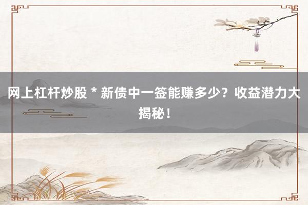 网上杠杆炒股 * 新债中一签能赚多少？收益潜力大揭秘！