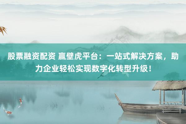 股票融资配资 赢壁虎平台：一站式解决方案，助力企业轻松实现数字化转型升级！