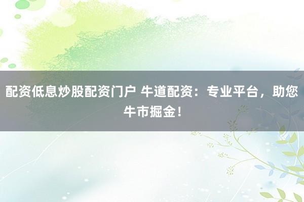 配资低息炒股配资门户 牛道配资：专业平台，助您牛市掘金！