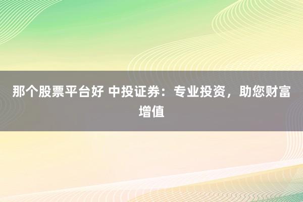 那个股票平台好 中投证券：专业投资，助您财富增值