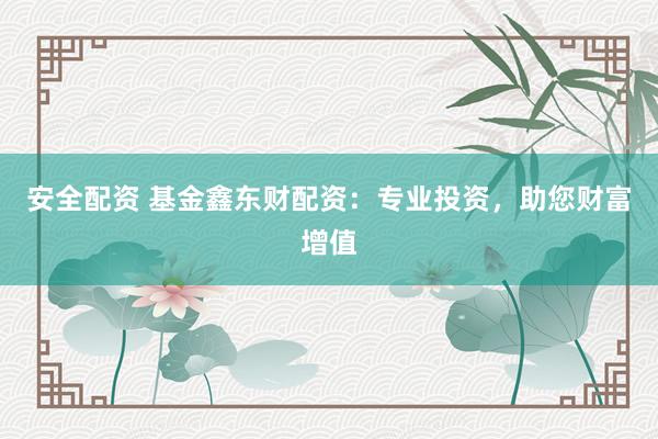 安全配资 基金鑫东财配资：专业投资，助您财富增值