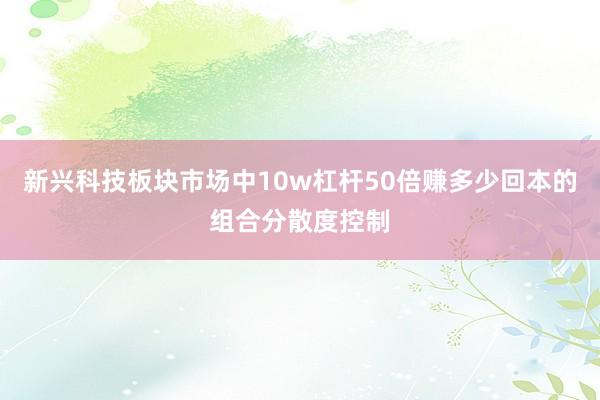 新兴科技板块市场中10w杠杆50倍赚多少回本的组合分散度控制