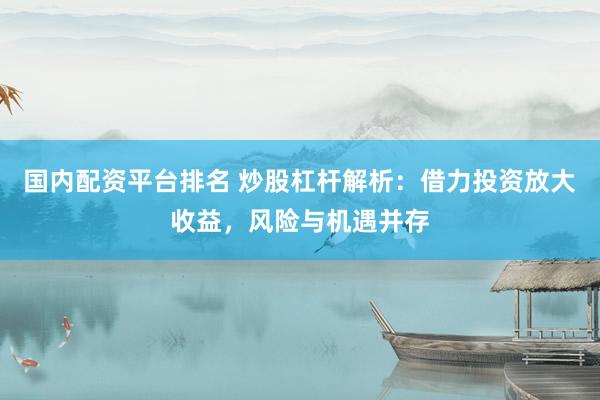 国内配资平台排名 炒股杠杆解析：借力投资放大收益，风险与机遇并存