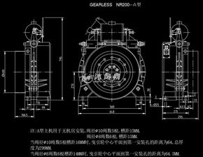 电梯主机外形图及安装尺寸CAD图纸